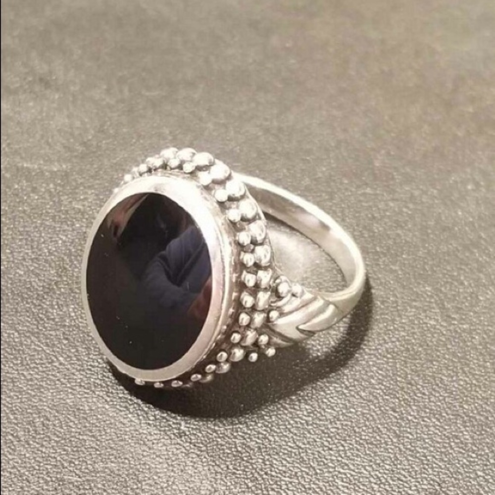 Sterling Silver and Onyx Ring